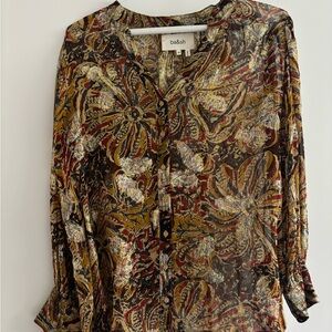 Ba&sh Women's Top with Bold Floral Design - Red, Yellow, Black